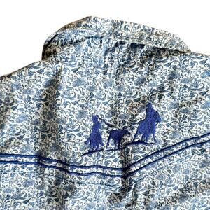 COWBOY HARDWARE - men's cowboy blue & white floral short sleeves shirt SIZE XXL